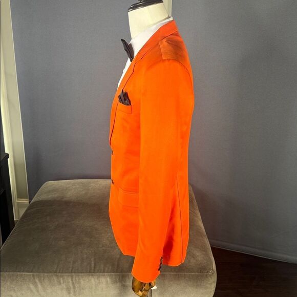 Orange Men's Blazer Formal Prom Suit Jacket 2 Button Notched Lapel Size S NEW - Picture 4 of 11